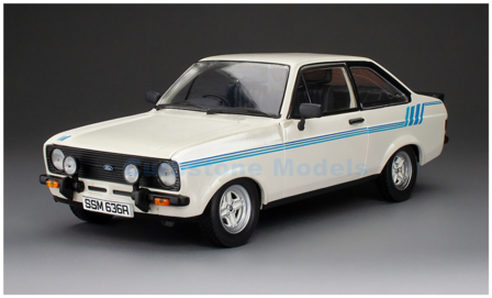 Modelauto 1:18 | Sunstar 4636R | Ford Escort Harrier Diamond White and Blue 1980