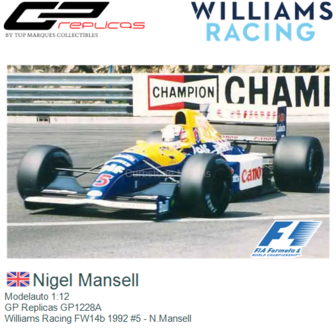 Modelauto 1:12 | GP Replicas GP1228A | Williams Racing FW14b 1992 #5 - N.Mansell