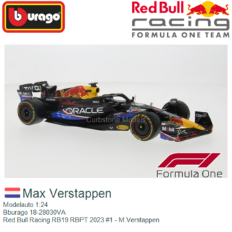 Modelauto 1:24 | Bburago 18-28030VA | Red Bull Racing RB19 RBPT 2023 #1 - M.Verstappen
