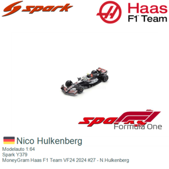 Modelauto 1:64 | Spark Y379 | MoneyGram Haas F1 Team VF24 2024 #27 - N.Hulkenberg