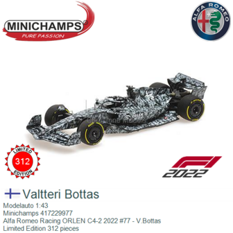 Modelauto 1:43 | Minichamps 417229977 | Alfa Romeo Racing ORLEN C4-2 2022 #77 - V.Bottas