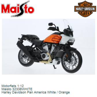 Motorfiets 1:12 | Maisto 32338WHITE | Harley Davidson Pan America White / Orange