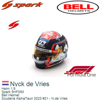 Helm 1:5 | Spark 5HF093 | Bell Helmet | Scuderia AlphaTauri 2023 #21 - N.de Vries