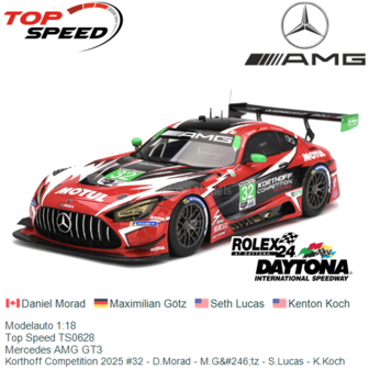 Modelauto 1:18 | Top Speed TS0628 | Mercedes AMG GT3 | Korthoff Competition 2025 #32 - D.Morad - M.G&amp;#246;tz - S.Lucas - K.