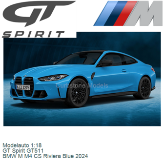 Modelauto 1:18 | GT Spirit GT511 | BMW M M4 CS Riviera Blue 2024