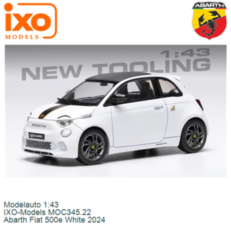 Modelauto 1:43 | IXO-Models MOC345.22 | Abarth Fiat 500e White 2024