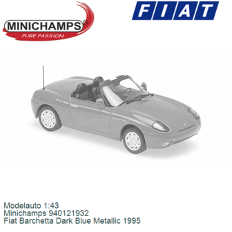 Modelauto 1:43 | Minichamps 940121932 | Fiat Barchetta Dark Blue Metallic 1995