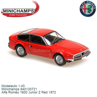 Modelauto 1:43 | Minichamps 940120721 | Alfa Romeo 1600 Junior Z Red 1972