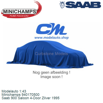 Modelauto 1:43 | Minichamps 940170500 | Saab 900 Saloon 4-Door Zilver 1995