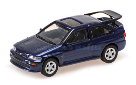 Modelauto 1:87 | Minichamps 870084022 | Ford escort cosworth blue metallic 1992