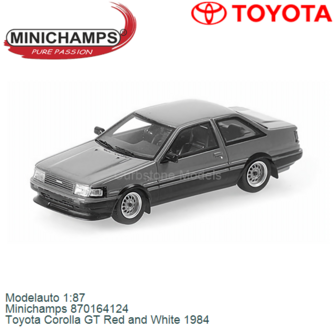 Modelauto 1:87 | Minichamps 870164124 | Toyota Corolla GT Red and White 1984