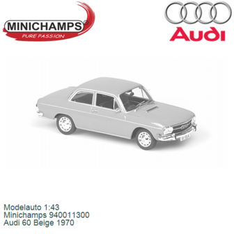 Modelauto 1:43 | Minichamps 940011300 | Audi 60 Beige 1970