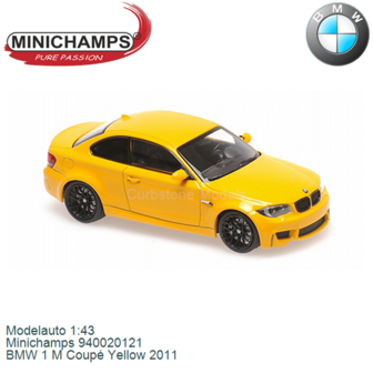 Modelauto 1:43 | Minichamps 940020121 | BMW 1 M Coup&eacute; Yellow 2011