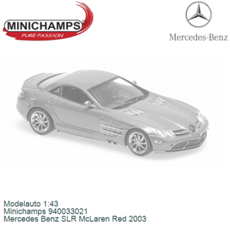 Modelauto 1:43 | Minichamps 940033021 | Mercedes Benz SLR McLaren Red 2003
