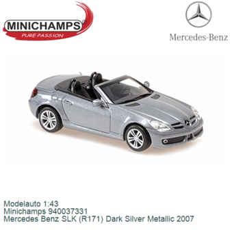 Modelauto 1:43 | Minichamps 940037331 | Mercedes Benz SLK (R171) Dark Silver Metallic 2007