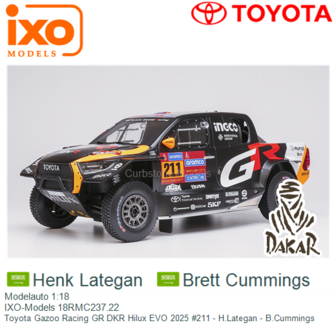 Modelauto 1:18 | IXO-Models 18RMC237.22 | Toyota Gazoo Racing GR DKR Hilux EVO 2025 #211 - H.Lategan - B.Cummings 