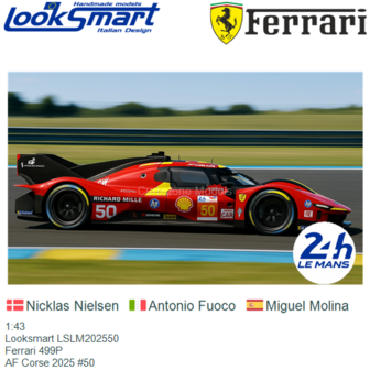 1:43 | Looksmart LSLM202550 | Ferrari 499P | AF Corse 2025 #50