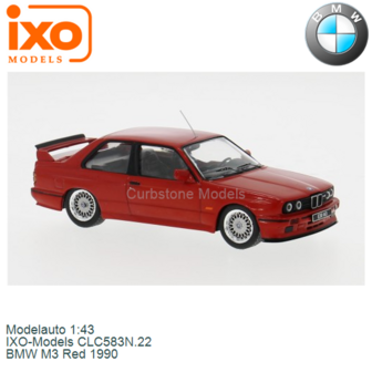 Modelauto 1:43 | IXO-Models CLC583N.22 | BMW M3 Red 1990