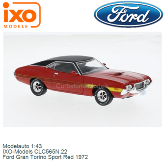 Modelauto 1:43 | IXO-Models CLC565N.22 | Ford Gran Torino Sport Red 1972