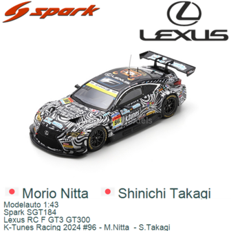 Modelauto 1:43 | Spark SGT184 | Lexus RC F GT3 GT300 | K-Tunes Racing 2024 #96 - M.Nitta  - S.Takagi
