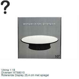 Vitrine 1:18 | Diversen WT88010 | Roterende Display 25,4 cm met spiegel