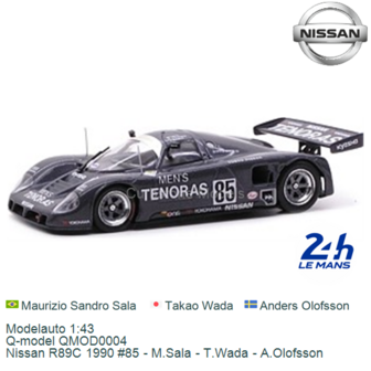 Modelauto 1:43 | Q-model QMOD0004 | Nissan R89C 1990 #85 - M.Sala - T.Wada - A.Olofsson