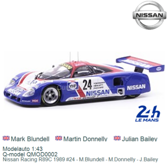 Modelauto 1:43 | Q-model QMOD0002 | Nissan Racing R89C 1989 #24 - M.Blundell - M.Donnelly - J.Bailey