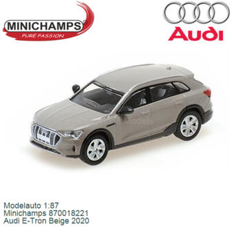 Modelauto 1:87 | Minichamps 870018221 | Audi E-Tron Beige 2020
