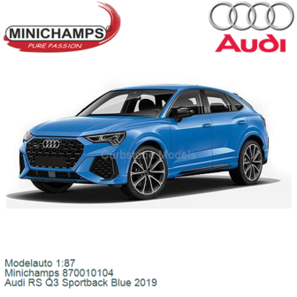 Modelauto 1:87 | Minichamps 870010104 | Audi RS Q3 Sportback Blue 2019
