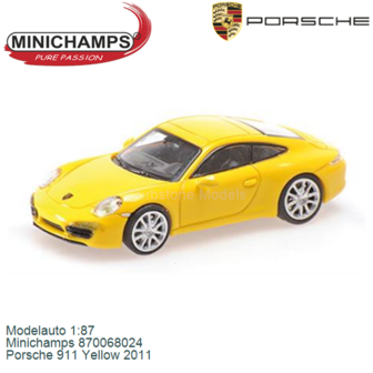 Modelauto 1:87 | Minichamps 870068024 | Porsche 911 Yellow 2011