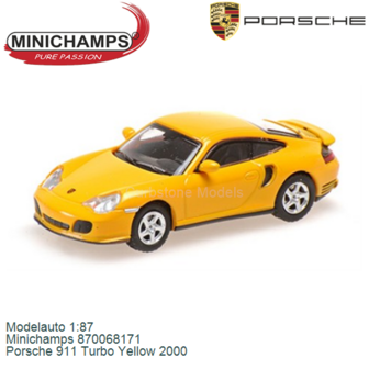 Modelauto 1:87 | Minichamps 870068171 | Porsche 911 Turbo Yellow 2000