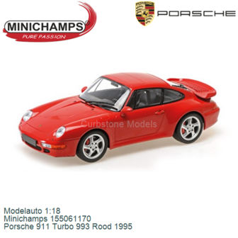Modelauto 1:18 | Minichamps 155061170 | Porsche 911 Turbo 993 Rood 1995