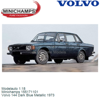 Modelauto 1:18 | Minichamps 155171101 | Volvo 144 Dark Blue Metallic 1973