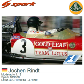 Modelauto 1:18 | Spark 18S680 | Lotus 49C 1970 #3 - J.Rindt