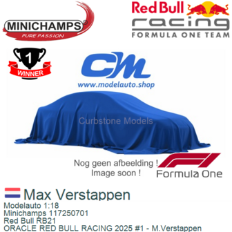 Modelauto 1:18 | Minichamps 117250701 | Red Bull RB21 | ORACLE RED BULL RACING 2025 #1 - M.Verstappen