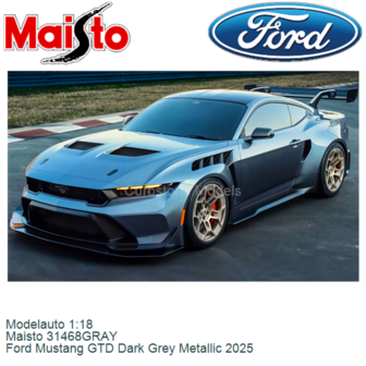 Modelauto 1:18 | Maisto 31468GRAY | Ford Mustang GTD Dark Grey Metallic 2025