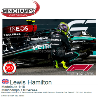 Modelauto 1:18 | Minichamps 110242444 | Mercedes AMG W15 E Performance Mercedes AMG Petronas Formula One Team F1 2024 - L.Hamil