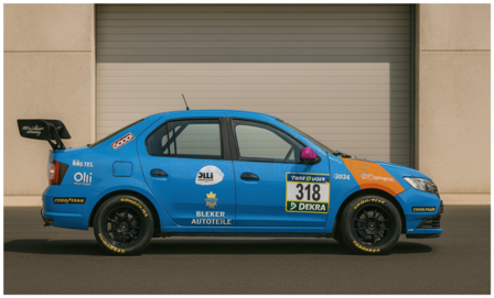 Modelauto 1:43 | Spark SG959 | Dacia Logan | Ollis Garage Racing 2024 #318 - O.Kriese - M.Lachmayer - Y.Lachmayer - M.Weisserme