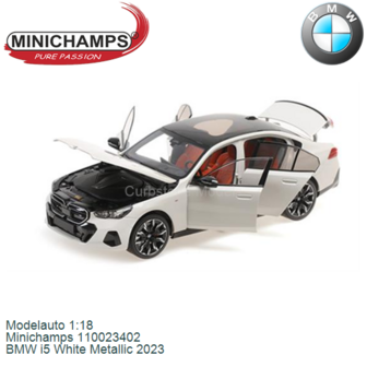 Modelauto 1:18 | Minichamps 110023402 | BMW i5 White Metallic 2023