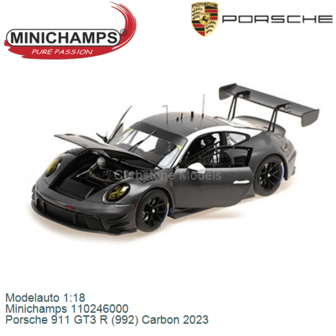 Modelauto 1:18 | Minichamps 110246000 | Porsche 911 GT3 R (992) Carbon 2023