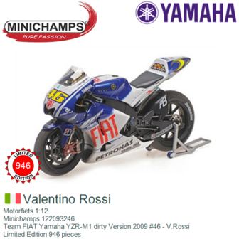 Motorfiets 1:12 | Minichamps 122093246 | Team FIAT Yamaha YZR-M1 dirty Version 2009 #46 - V.Rossi