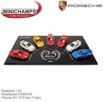 Modelauto 1:43 | Minichamps 412067025 | Porsche 911 GT3 Set ( 7 cars)
