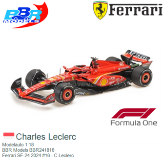 Modelauto 1:18 | BBR Models BBR241816 | Ferrari SF-24 2024 #16 - C.Leclerc