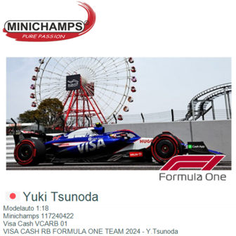 Modelauto 1:18 | Minichamps 117240422 | Visa Cash VCARB 01 | VISA CASH RB FORMULA ONE TEAM 2024 - Y.Tsunoda