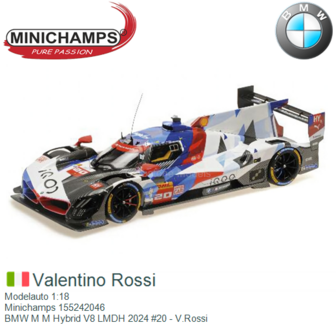 Modelauto 1:18 | Minichamps 155242046 | BMW M M Hybrid V8 LMDH 2024 #20 - V.Rossi