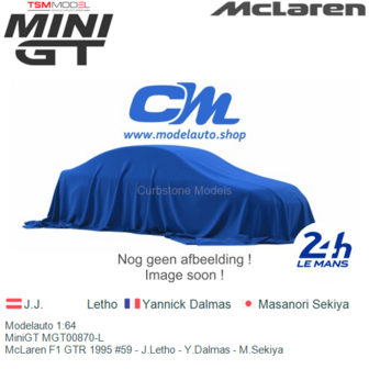 Modelauto 1:64 | MiniGT MGT00870-L | McLaren F1 GTR 1995 #59 - J.Letho - Y.Dalmas - M.Sekiya