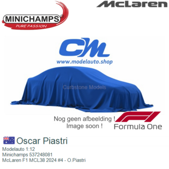 Modelauto 1:12 | Minichamps 537248081 | McLaren F1 MCL38 2024 #4 - O.Piastri