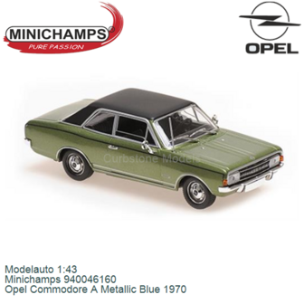 Modelauto 1:43 | Minichamps 940046160 | Opel Commodore A Metallic Blue 1970