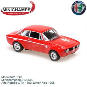 Modelauto 1:43 | Minichamps 940120600 | Alfa Romeo GTA 1300 Junior Red 1968