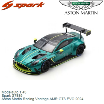 Modelauto 1:43 | Spark S7935 | Aston Martin Racing Vantage AMR GT3 EVO 2024